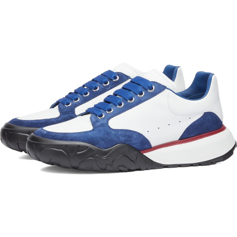 Alexander McQueen contrast trim denim jacket 8827 705117WID6I Cheap Arvind Air Jordans Outlet sales online Alexander McQueen Alexander McQueen White Grey Suede Heel Lace Up Sneakers