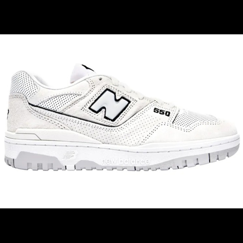 New Balance 550 White Perforated Leather Black | BB550PRB | Grailify