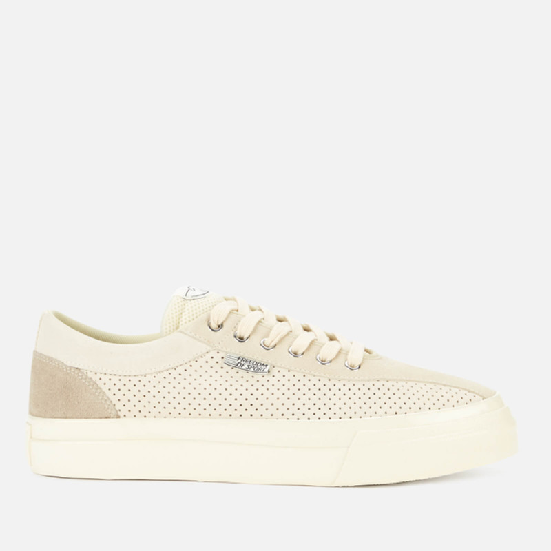 Stepney Workers Club Men's Dellow Track Perforated Suede Low Top Trainers | YA10105