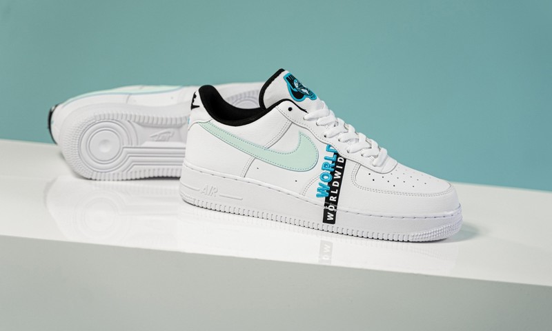  Nike Men's Shoes Air Force 1 '07 LV8 Worldwide Pack - Glacier  Blue CK6924-100 (Numeric_9_Point_5)