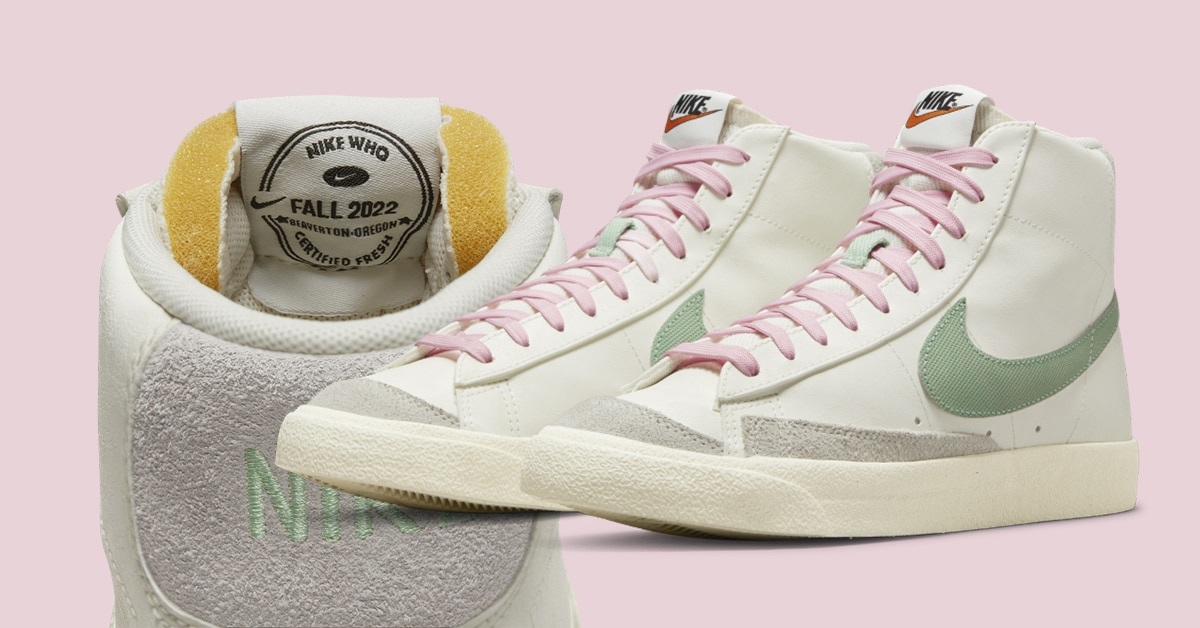 Nike Blazer Mid '77 PRM „Certified Fresh“ erhält pinkfarbene Laces und grüne Swooshes