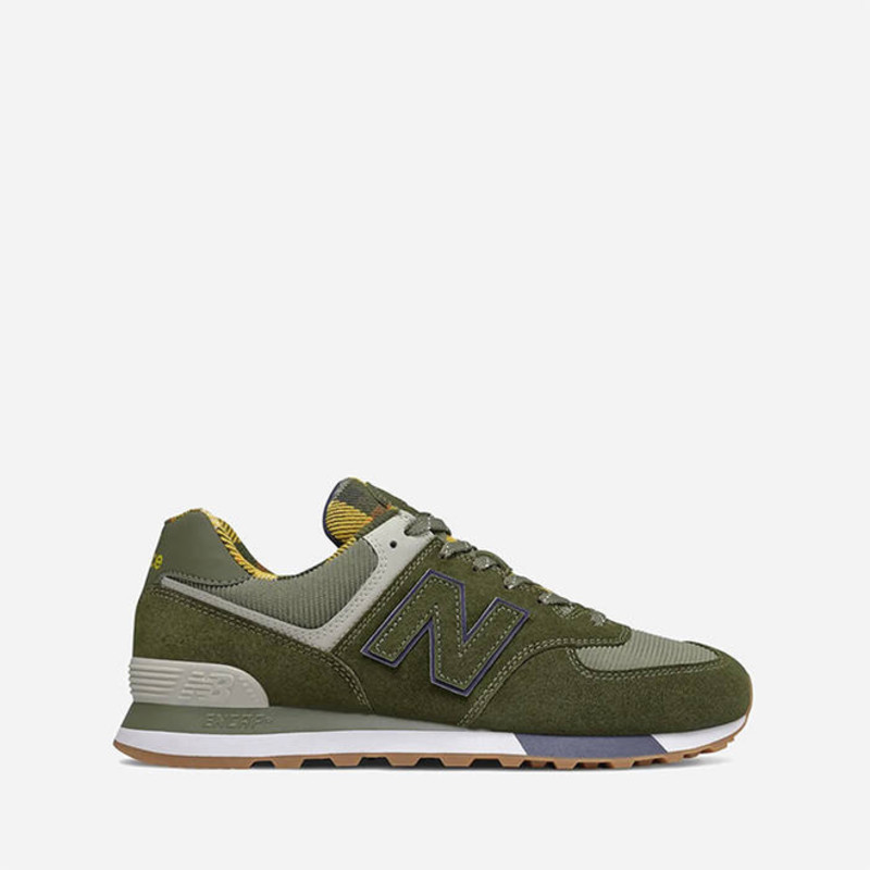 New balance 574 green hot sale yellow