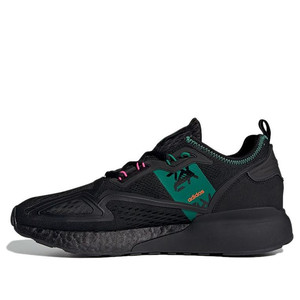 adidas originals ZX 2K Boost BLACK/GREEN/GRAY Marathon Running | GX2719