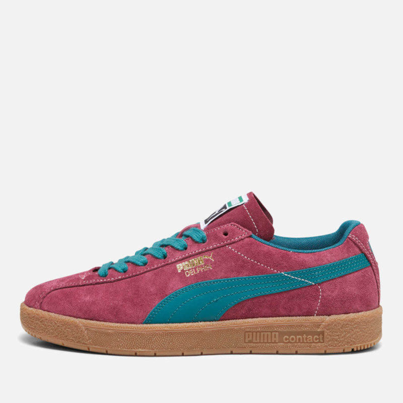 Puma claret shop and blue trainers