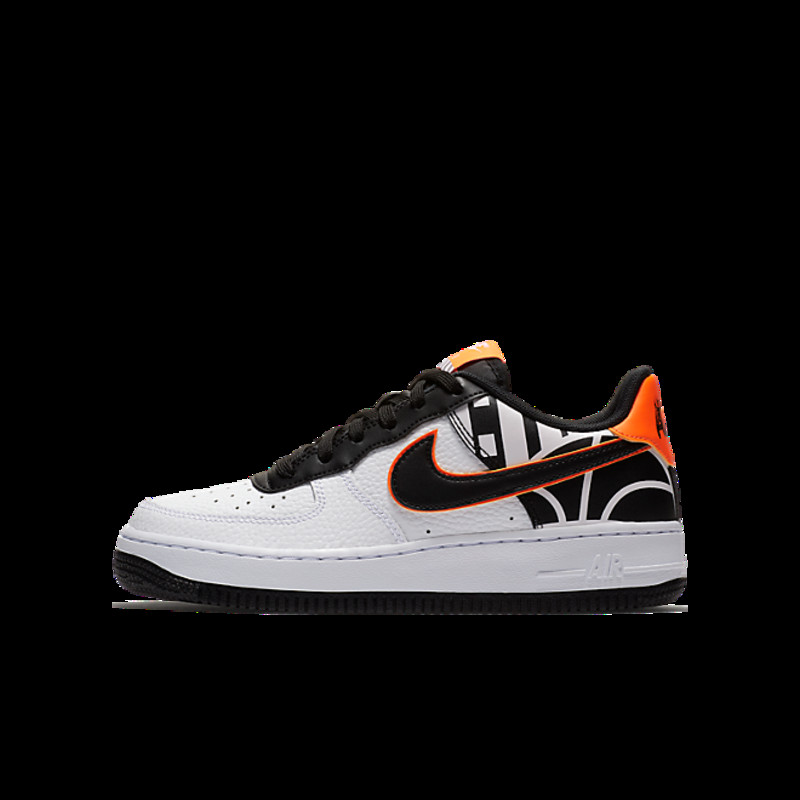 Kids Nike Air Force 1 Low LV8 GS White/Black-Orange | 820438-109