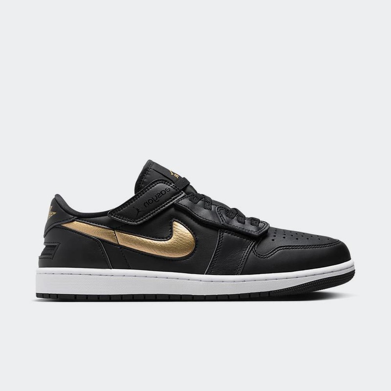 Air Jordan 1 Low FlyEase "Black/Metallic Gold" | DM1206-071