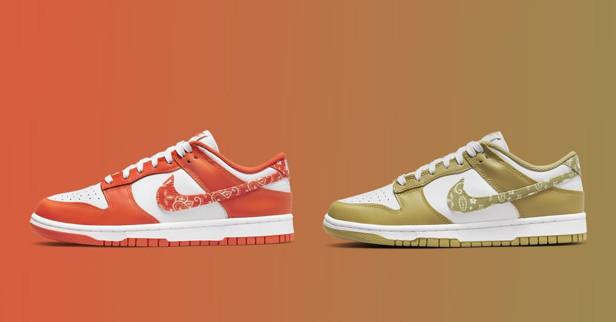 Zwei weitere Nike Dunk Low „Paisley“ in „Orange“ und „Barley“