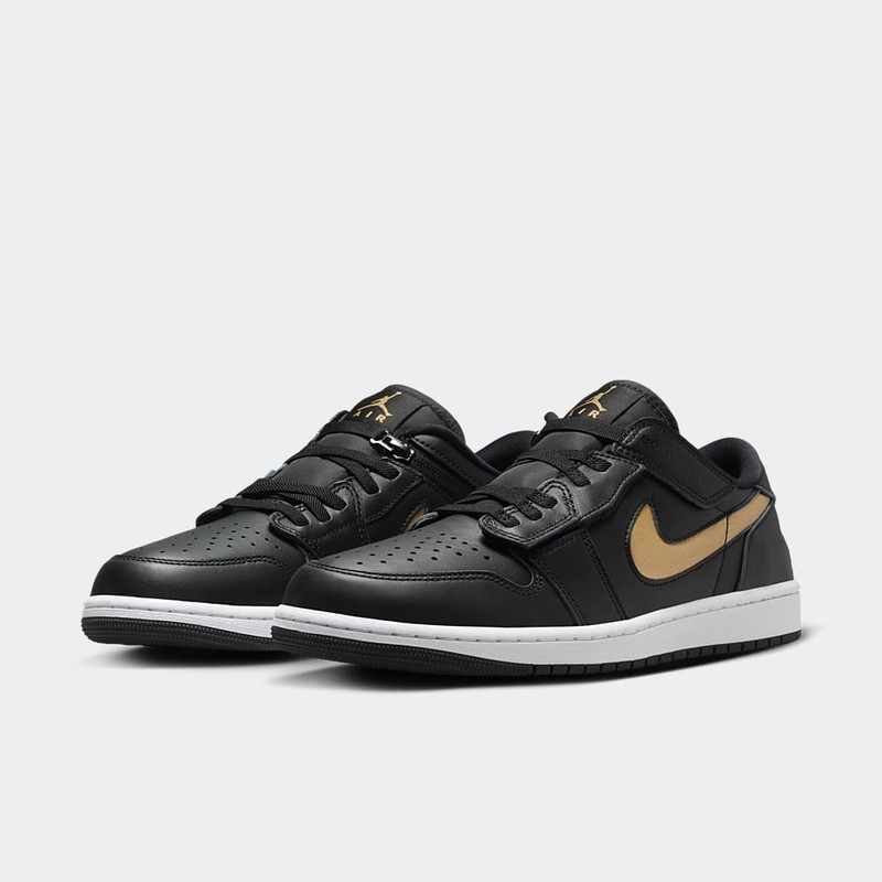 Air Jordan 1 Low FlyEase "Black/Metallic Gold" | DM1206-071