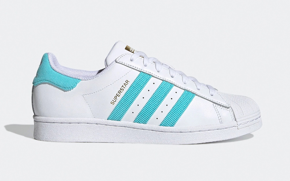 Corduroy and "Pulse Aqua" Are Combined on the adidas Superstar