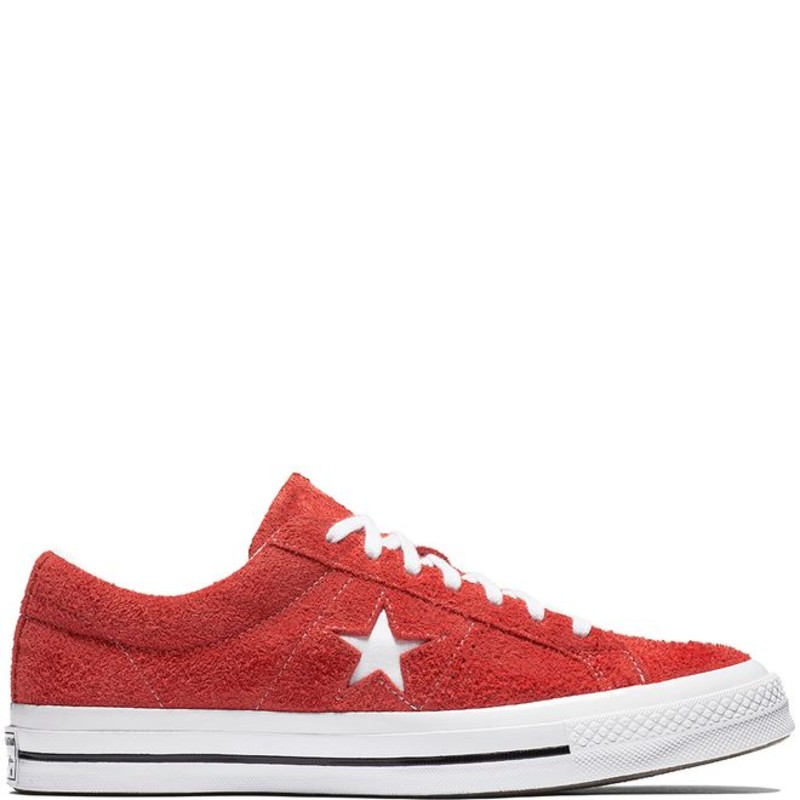 One star premium outlet suede low top red