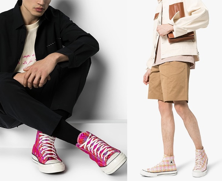 The Converse Pink Chuck Taylor Woven Highs are for Spring