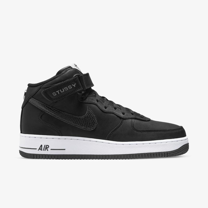 Stussy x Nike Air Force 1 Mid Black | DJ7840-001