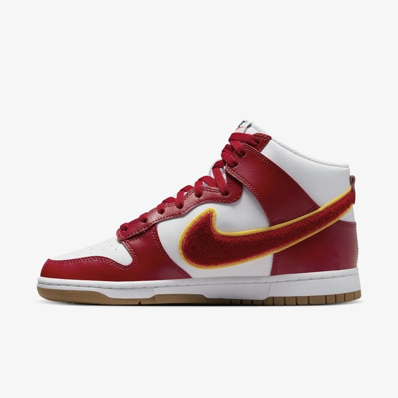Nike Dunk High Chenille Swoosh Red | DR8805-101