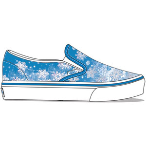 Vans Classic Slip-On V Kids 'Snowflakes - Winter Wonderland Blue' | VN0A5KXMBES