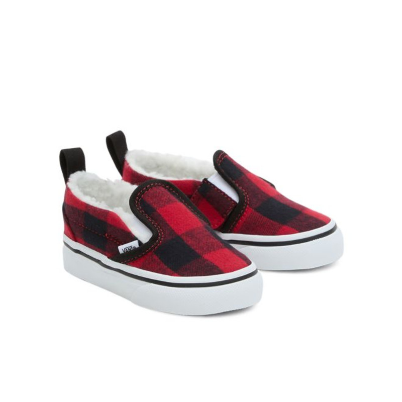 vans slip-on Slip-On V Toddler 'Plaid - Red' | VN000UBSREB