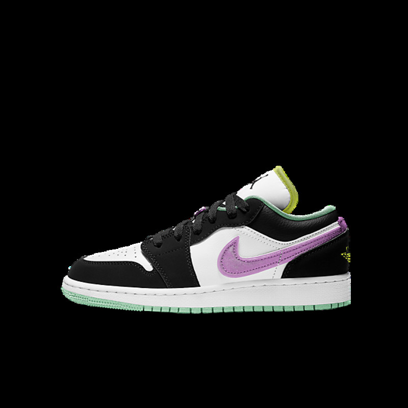 Jordan 1 Low Black White Purple (GS) | 553560-151
