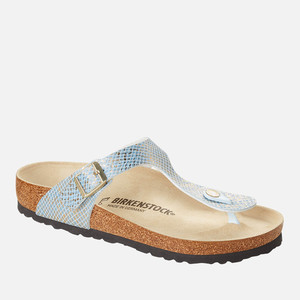 Birkenstock Women's Gizeh Slim Fit Shiny Python Toe Post Sandals | 1021512
