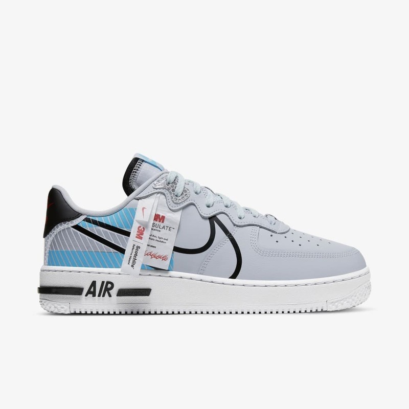 3M x Nike Air Force 1 React D/MS/X Grey | CT3316-001