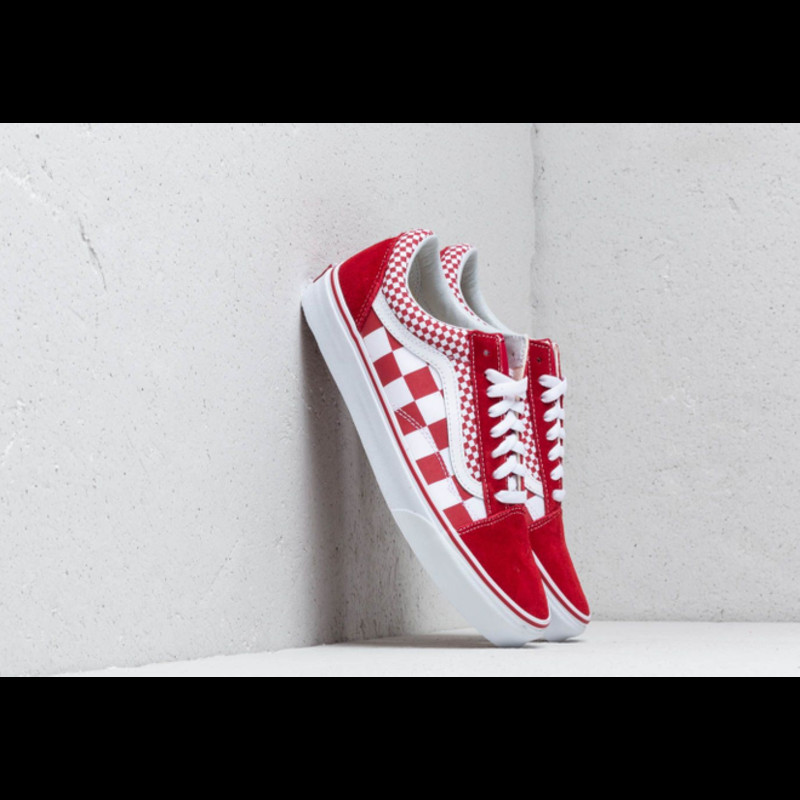 Vans old shop skool checkered red