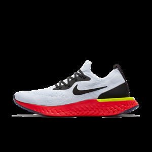 Nike Epic React Flyknit White Bright Crimson | AQ0067-103