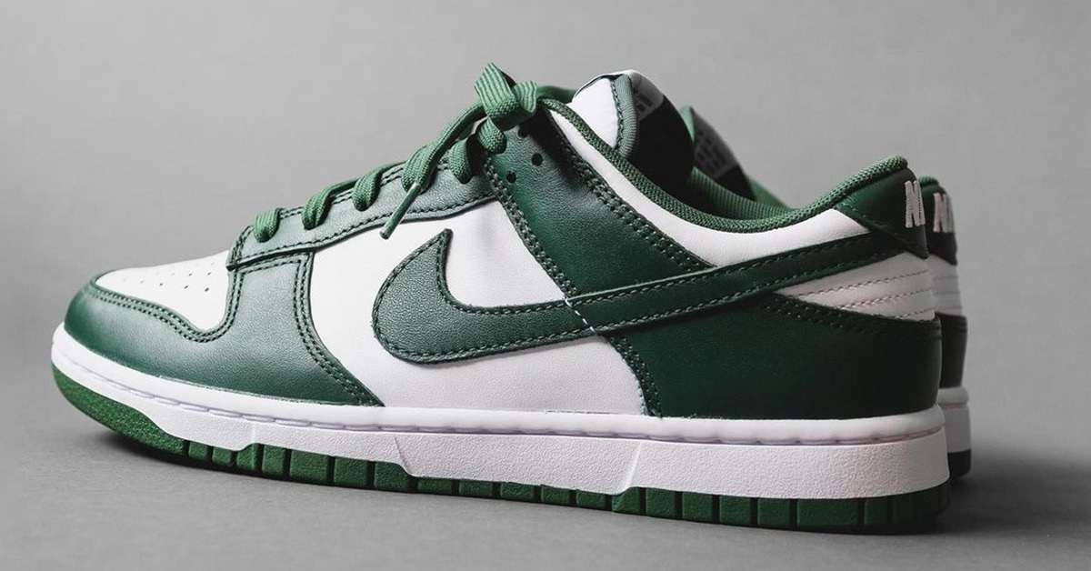 Nike Dunk Low with "Team Green" Overlays