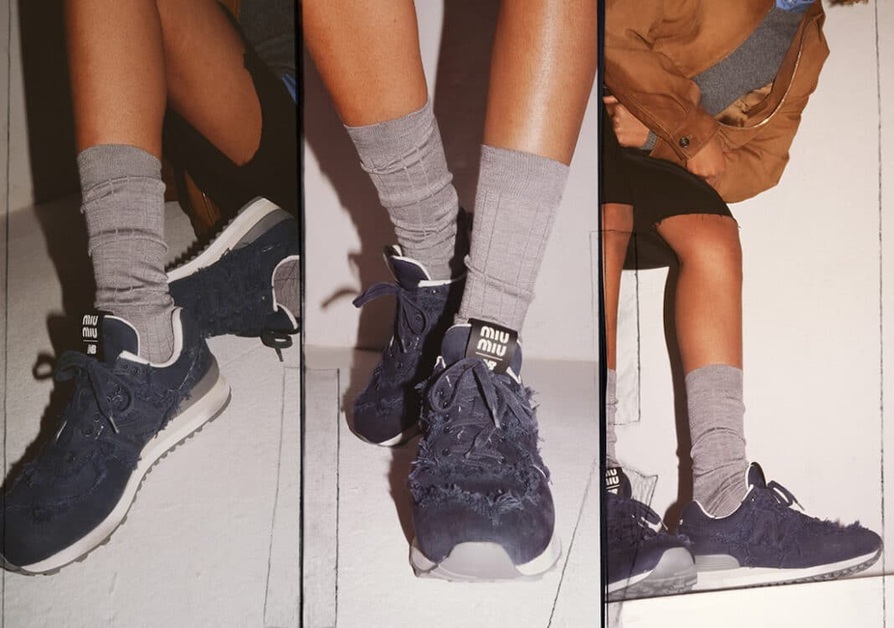 Three Deconstructed New Balance 574 by Miu Miu