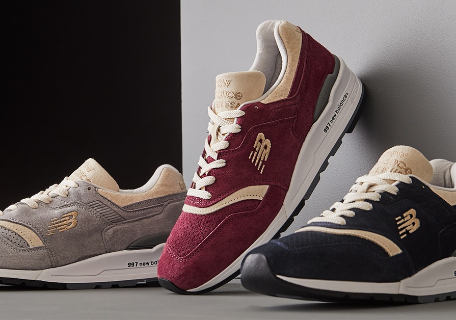 Drei hochwertige „Triborough 997“ von New Balance und Todd Snyder