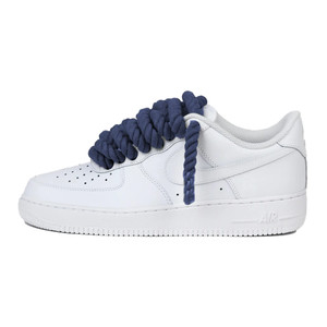 Nike Air Force 1 Low Rope Laces Navy Custom | 315122-118