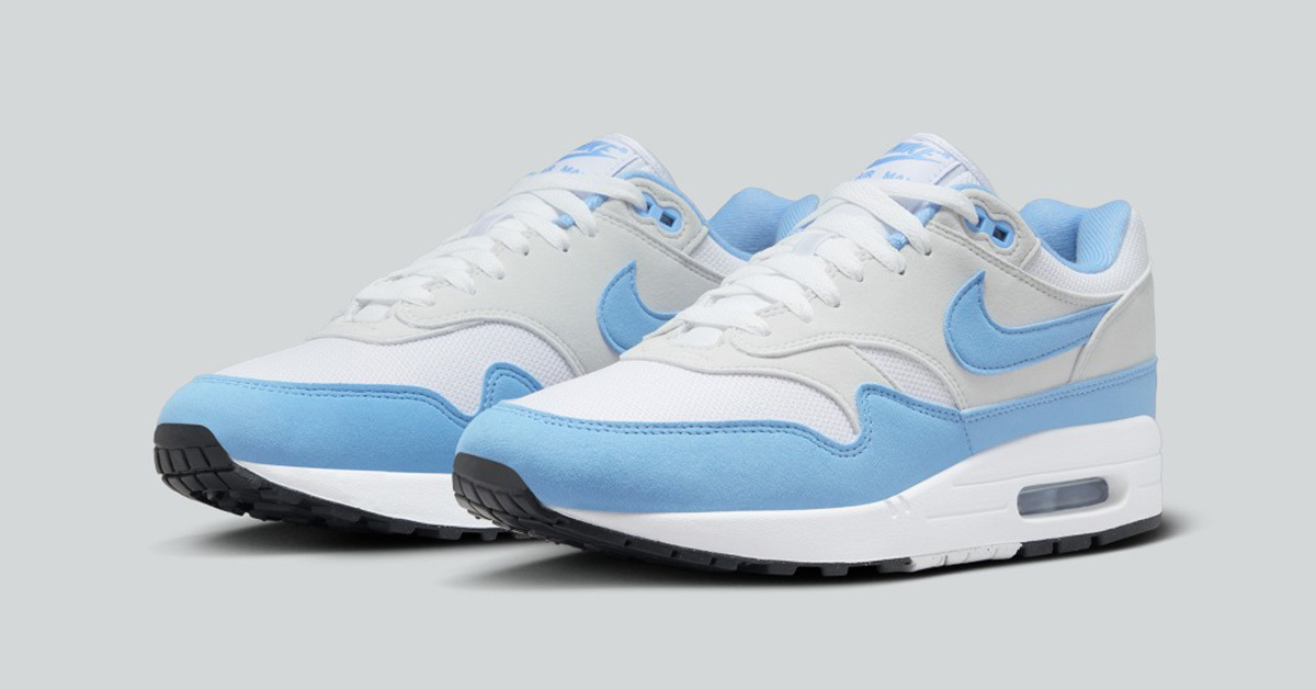 Frischer Twist für den Nike Air Max 1 in auffälligem „University Blue“ Colorway Frischer Twist für den Nike Air Max 1 in auffälligem „University Blue“ Colorway