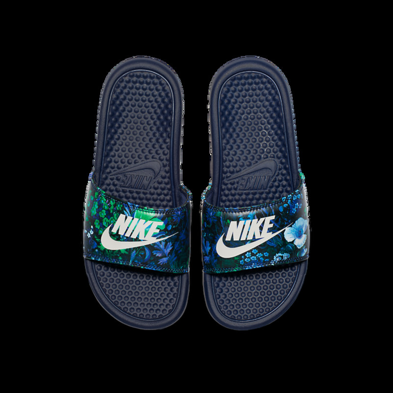 Nike Wmns Benassi JDI Slide 'Floral Print - Binary Blue' | 618919-404