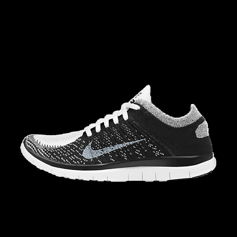 Nike free 4.0 flyknit hotsell women's black and white