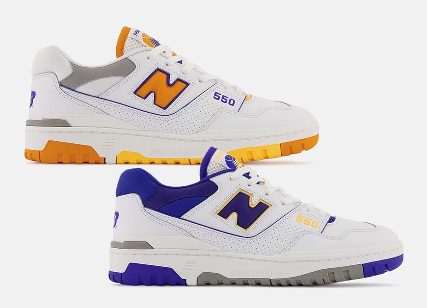 Zwei New Balance 550 erscheinen in Lakers-Farben