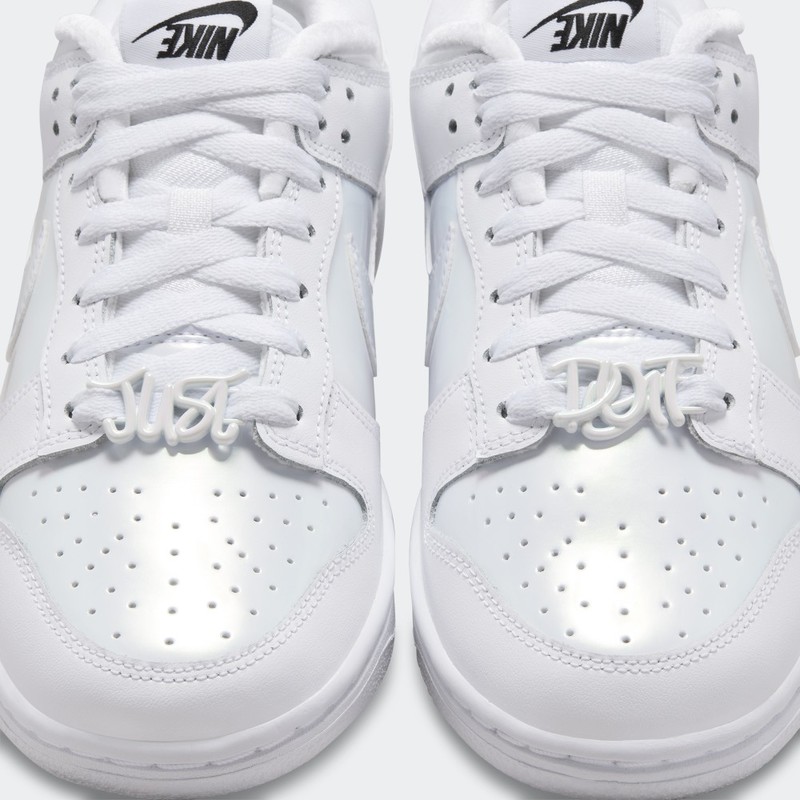 Nike Dunk Low “Just Do It - White Iridescent” | FD8683-100