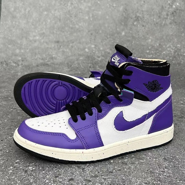 Air Jordan 1 Zoom CMFT Crater Purple with Canvas and Leather