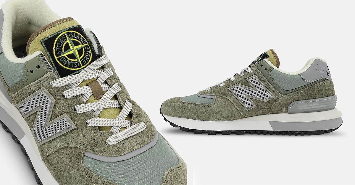 So sieht der Stone Island x New Balance 574 aus