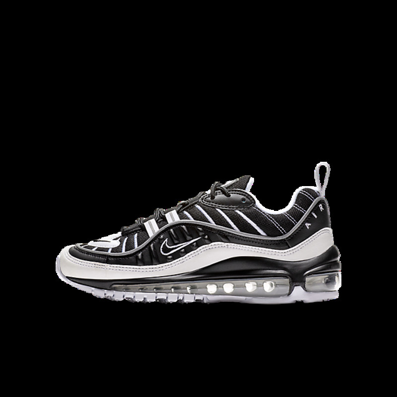 Kids Nike Air Max 98 GS 'Black Silver' Black/White-Reflect Silver | BV4872-001