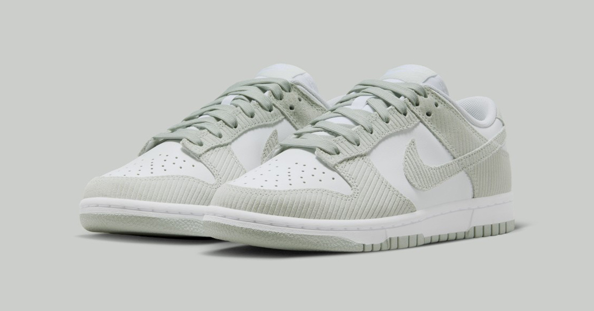 Cord-Overlays bei dem Nike Dunk Low „Grey Corduroy“