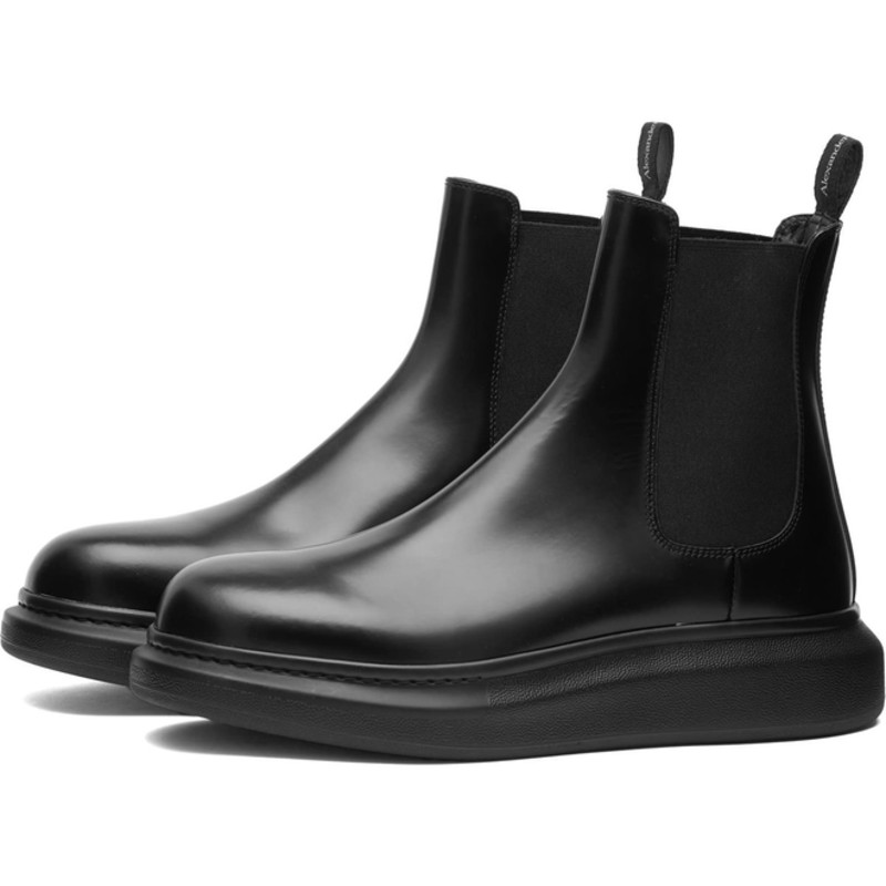 Alexander McQueen Men's Wedge Sole Hybrid Chelsea Boot Black | 586198WHX52-1000