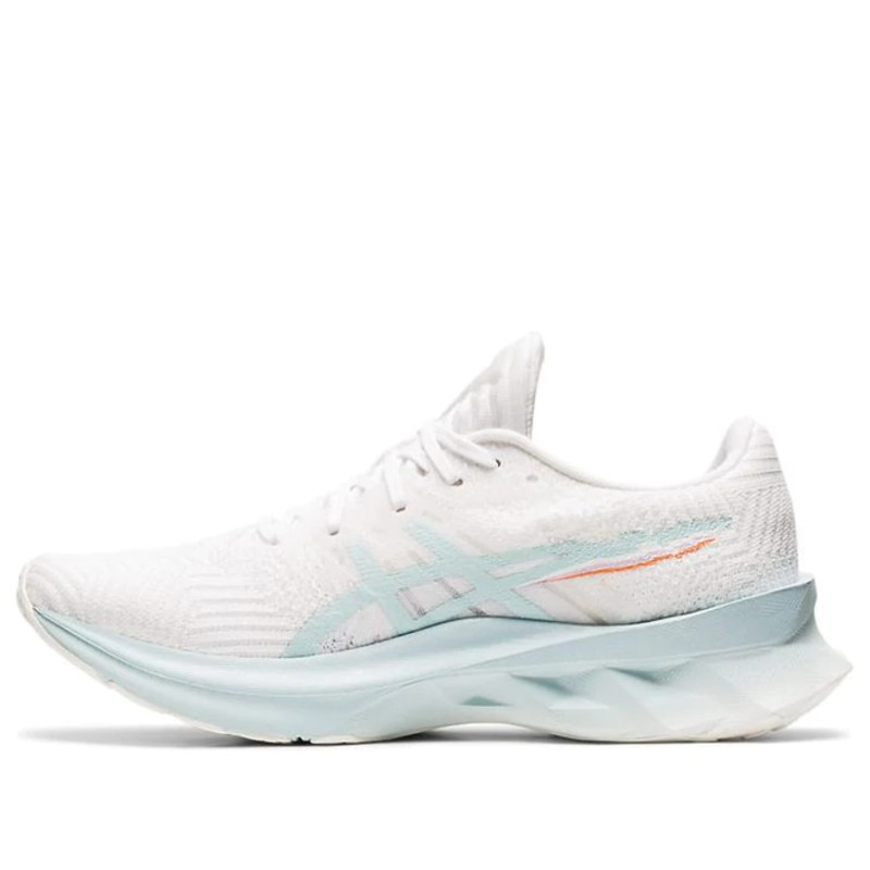 ASICS Womens WMNS Novablast 'Pixel Noise - Aqua Angel' White/Aqua Angel Marathon Running | 1012B006-100