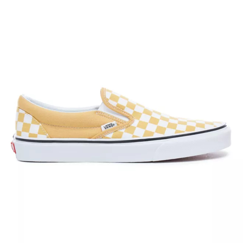 VANS Checkerboard Classic Slip-On Ochre & True White Shoes