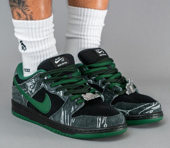 There Skateboards Nike SB Dunk Low On Feet 1