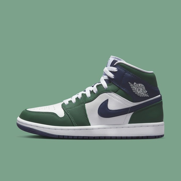 New Air Jordan 1 Mid with Forest Green and Navy Blue Colour Scheme