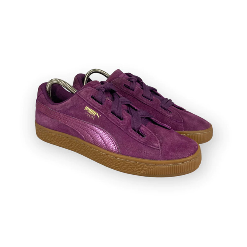 Puma suede sale heart purple