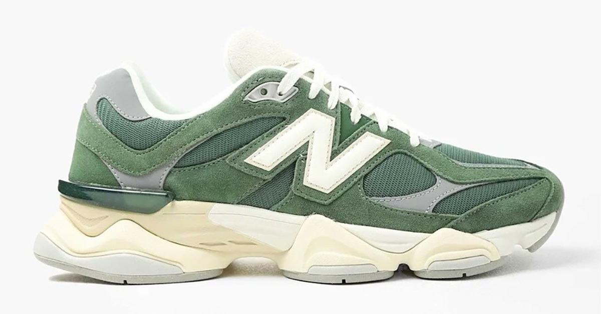 Kaufe jetzt den neuen New Balance 9060 „Green Suede“