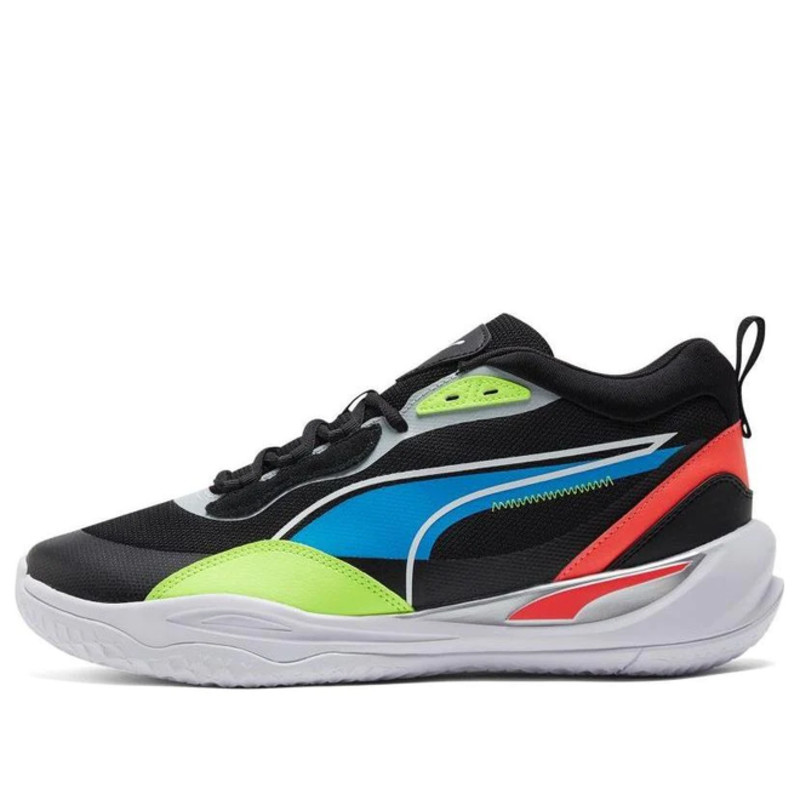 Puma Playmaker Pro Jet Black Lime Squeeze Basketball | 377572-04