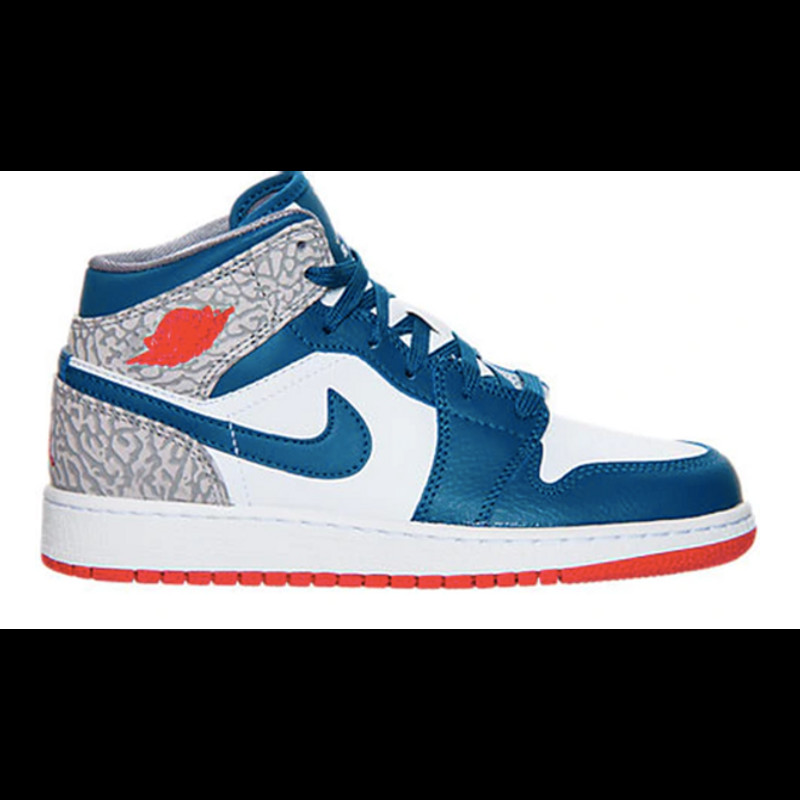 jordan White 1 Mid True Blue (GS) | 554725-107