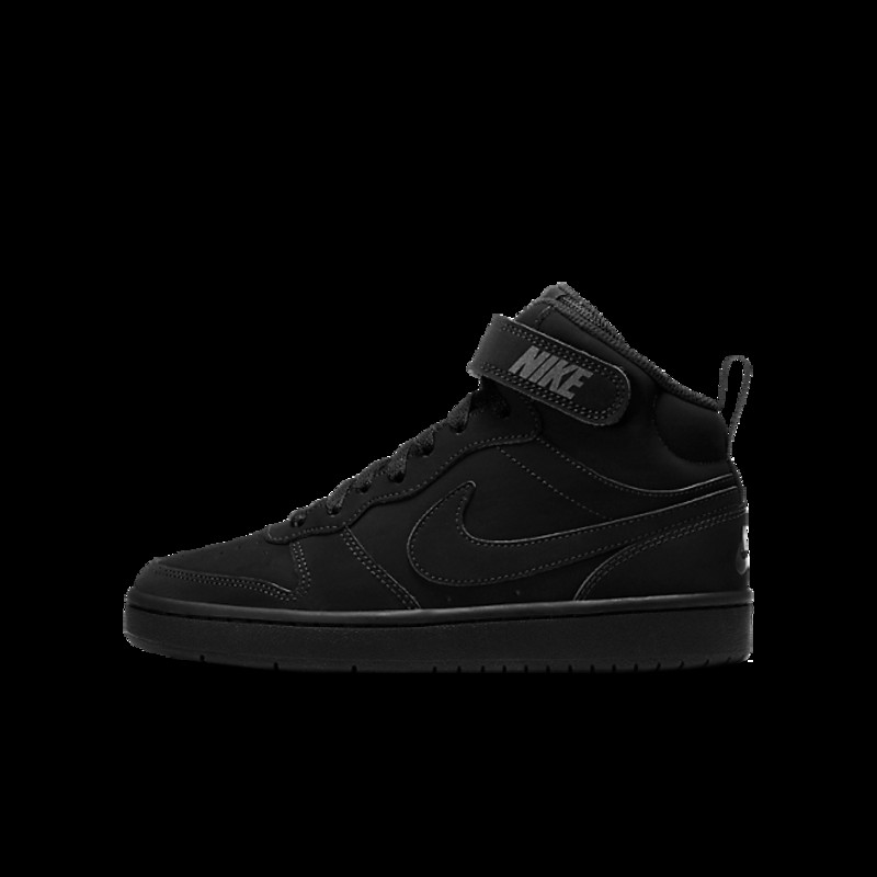 Kids Nike Court Borough Mid 2 GS 'Triple Black' Black/Black/Black | CW5867-001