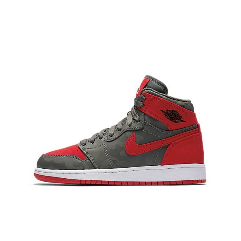 Nike Air Jordan 1 Retro Hi Prem BG (Grey/Red)) | 822858-032