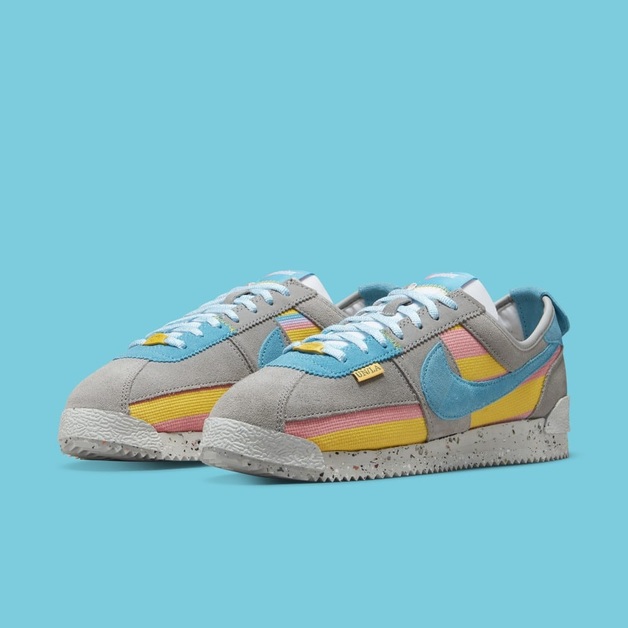 Nike cortez blue and cheap yellow