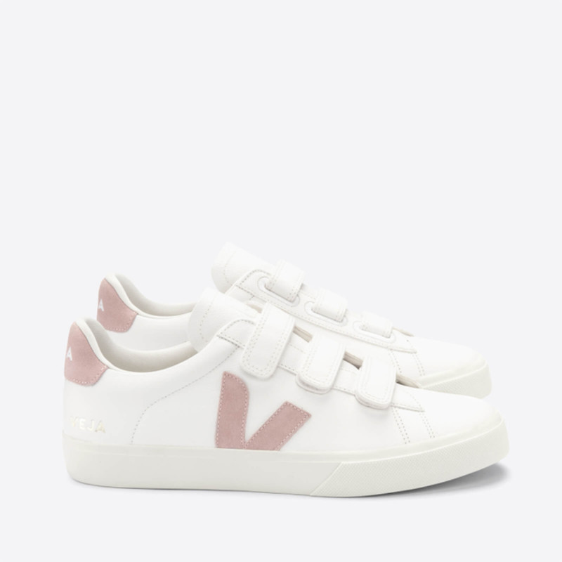 Veja Women's Recife Chrome Free Leather Velcro Trainers | RC0502931A350
